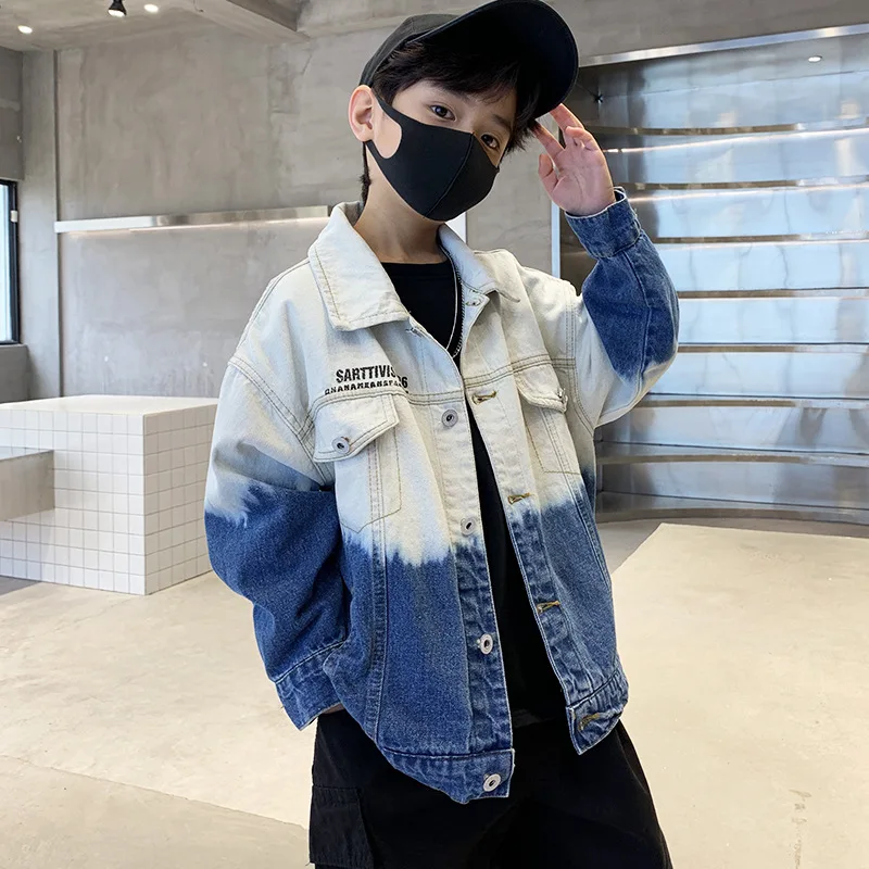 Fashion Boys Denim Jackets Kids Casual Turn-down Collar Coat Korean Spring Autumn Outerwear Teen Long Sleeve Cowboy Jackets 12Y
Fashion Boys Denim Jackets Kids Casual Turn-down Collar Coat Korean Spring Autumn Outerwear Teen Long Sleeve Cowboy Jackets 12Y