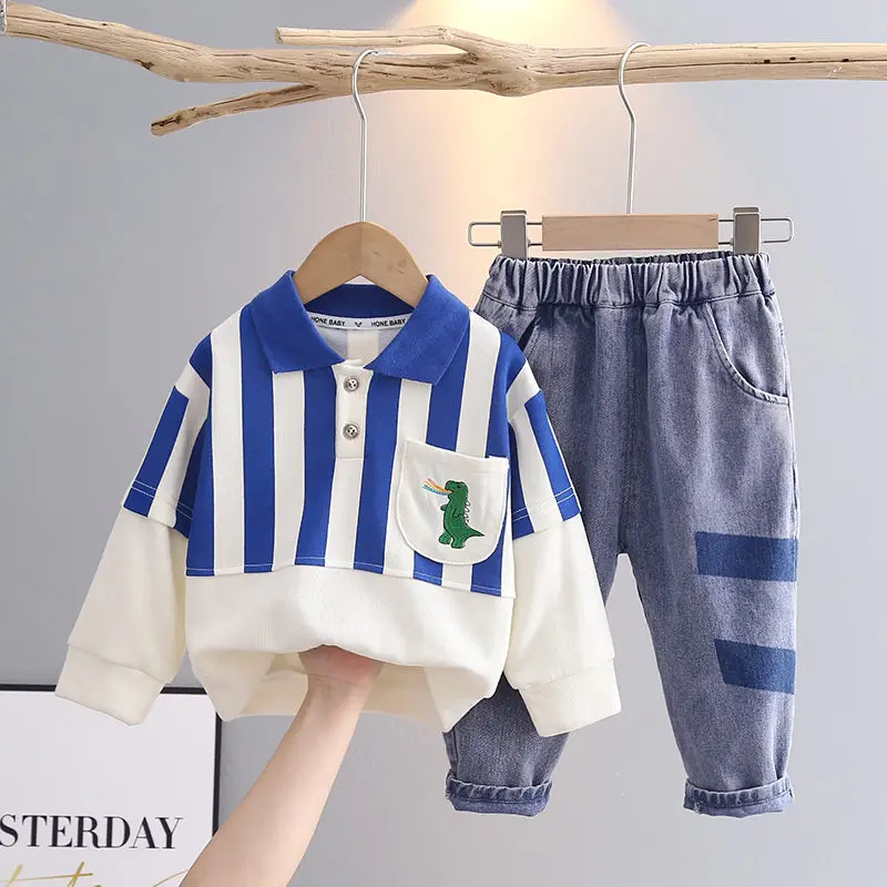 Autumn Baby Boys Girl Clothes Strips Cartoon Dinosaur Hoodies Jeans 2Pcs/sets Outfit Infant Kids Sport Casual Clothing Tracksuit
Autumn Baby Boys Girl Clothes Strips Cartoon Dinosaur Hoodies Jeans 2Pcs/sets Outfit Infant Kids Sport Casual Clothing Tracksuit