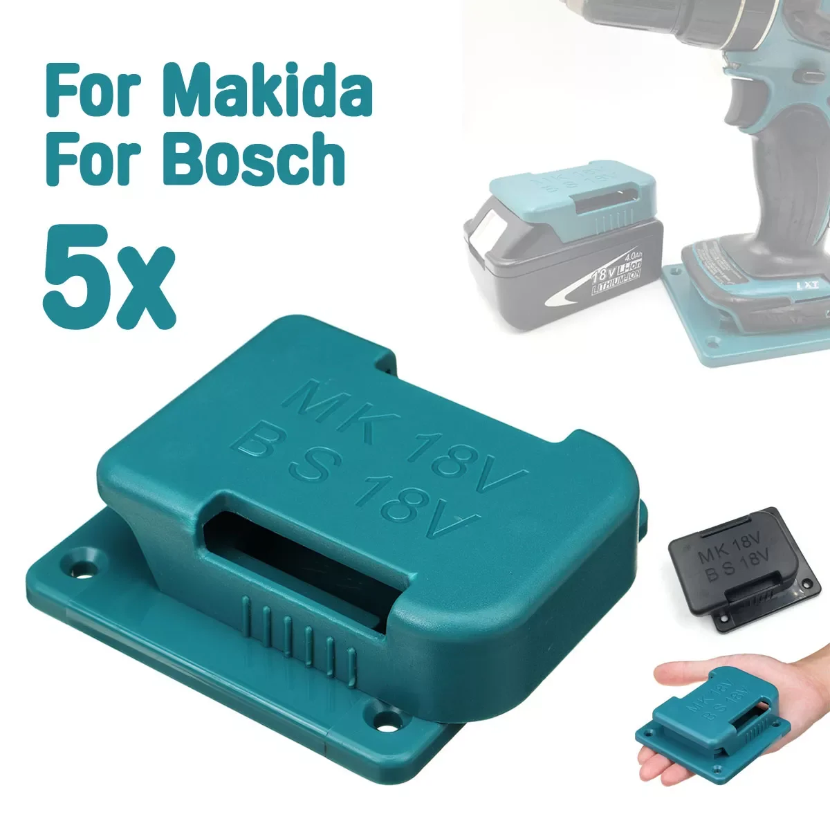 Blue/Black 5Pcs ABS Battery Mounts for Bosch 14.4/18V battery and machine Storage Holder Shelf Rack Stand Slots Battery
Blue/Black 5Pcs ABS Battery Mounts for Bosch 14.4/18V battery and machine Storage Holder Shelf Rack Stand Slots Battery
