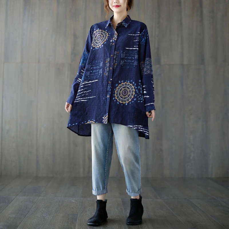 SuperAen 2022 Spring Cotton Linen Full Casual Coat Turn-down Collar Printing Women Shirts
SuperAen 2022 Spring Cotton Linen Full Casual Coat Turn-down Collar Printing Women Shirts