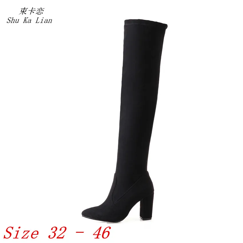 Spring Autumn Women Over the Knee Boots Thick High Heel Woman Thigh High Boots Small Plus Size 32 33 - 40 41 42 43 44 45 46
Spring Autumn Women Over the Knee Boots Thick High Heel Woman Thigh High Boots Small Plus Size 32 33 - 40 41 42 43 44 45 46