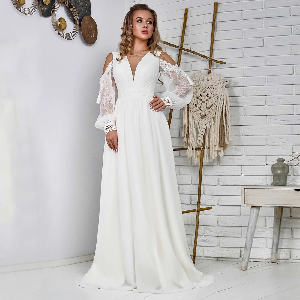 Weilinsha Chic Off Shoulder Lace Long Sleeve Wedding Dresses for Women 2023 Brides Elegant Illusion V-Neck Jersey Bridal Gowns
Weilinsha Chic Off Shoulder Lace Long Sleeve Wedding Dresses for Women 2023 Brides Elegant Illusion V-Neck Jersey Bridal Gowns