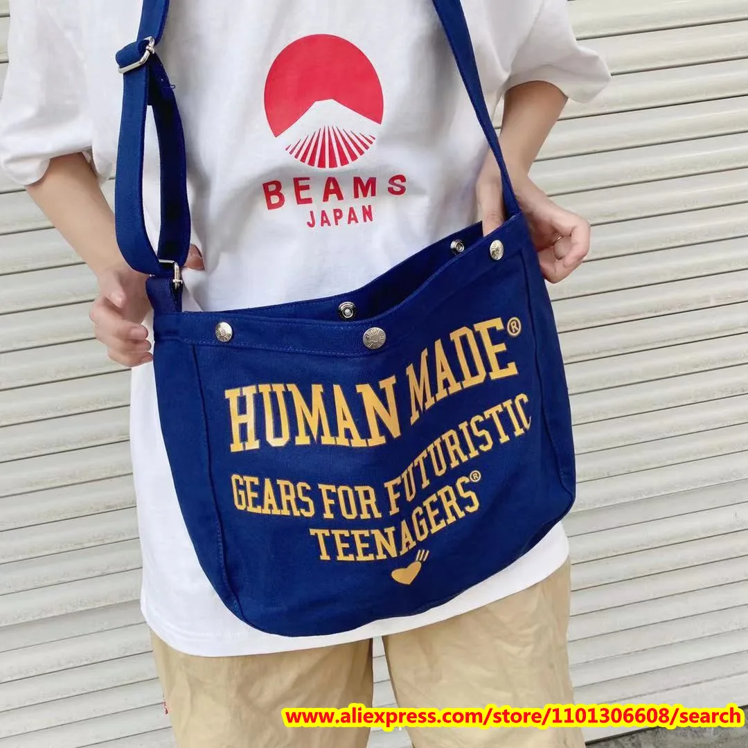 Dark Blue Yellow Logo Human Made Bag 2022 Men Women High Quality Vintage Human Made Logo Backpacks 35*26 Vintage Canvas Bag
Dark Blue Yellow Logo Human Made Bag 2022 Men Women High Quality Vintage Human Made Logo Backpacks 35*26 Vintage Canvas Bag