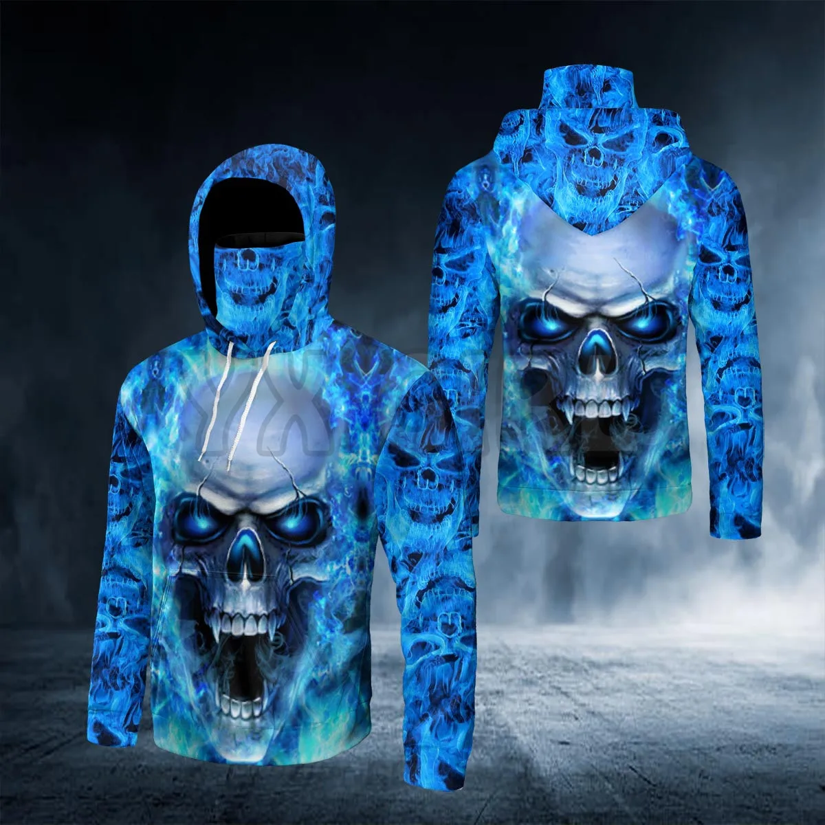 Blue Flaming Ghost Skull Bandana Hoodie3D Printed Hoodies Harajuku Fashion Sweatshirt Women Men Casual Pullover Hoodie Mask Warm
Blue Flaming Ghost Skull Bandana Hoodie3D Printed Hoodies Harajuku Fashion Sweatshirt Women Men Casual Pullover Hoodie Mask Warm
