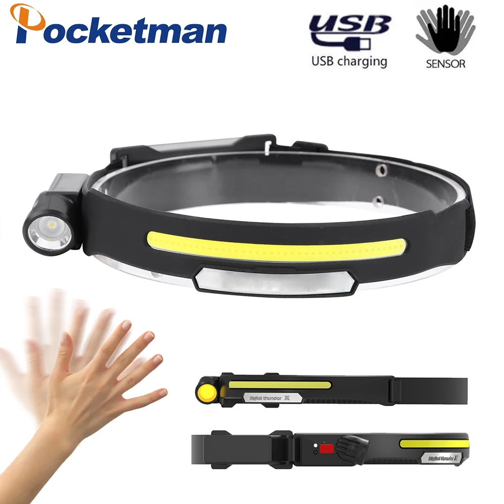 Powerful IR Motion Sensor COB LED Headlamp Lightweight USB Rechargeable Headlight Waterproof Head Lamp Head Flashlight New
Powerful IR Motion Sensor COB LED Headlamp Lightweight USB Rechargeable Headlight Waterproof Head Lamp Head Flashlight New