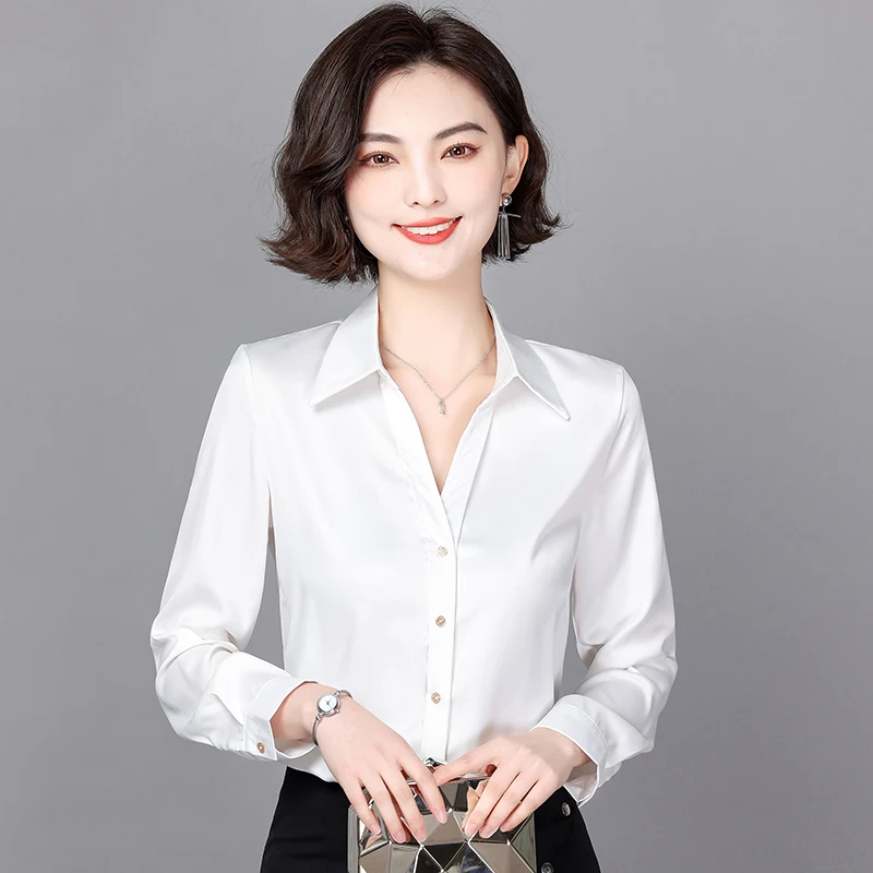 Chiffon White Woman Shirts Long-sleeve Blouse OL Sexy Shirt V-neck Ladies Tops Basic Solid Button-up Shirt Fashion Clothes Woman
Chiffon White Woman Shirts Long-sleeve Blouse OL Sexy Shirt V-neck Ladies Tops Basic Solid Button-up Shirt Fashion Clothes Woman