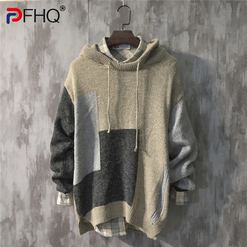 PFHQ 2023 Spring Autumn Splicing Color Contrast Retro Hooded Knitted Pullover New Fashion Personality Knitwear Sweaters Loose
PFHQ 2023 Spring Autumn Splicing Color Contrast Retro Hooded Knitted Pullover New Fashion Personality Knitwear Sweaters Loose