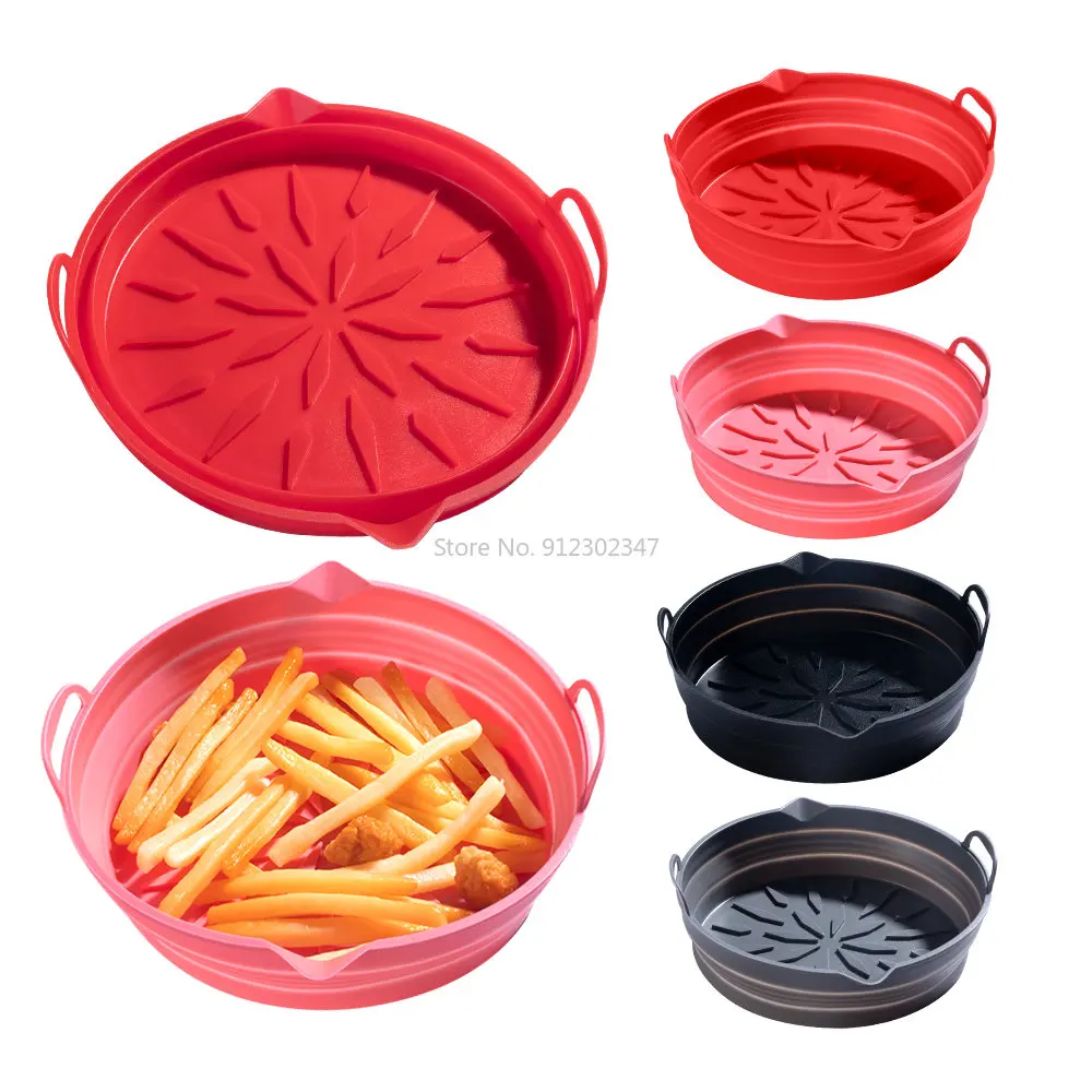 For Air Fryer Foldable Silicone Tray Oven Baking Tray Pizza Chicken Baking Tool Reusable Liner Clean Airfryer Silicone Basket
For Air Fryer Foldable Silicone Tray Oven Baking Tray Pizza Chicken Baking Tool Reusable Liner Clean Airfryer Silicone Basket