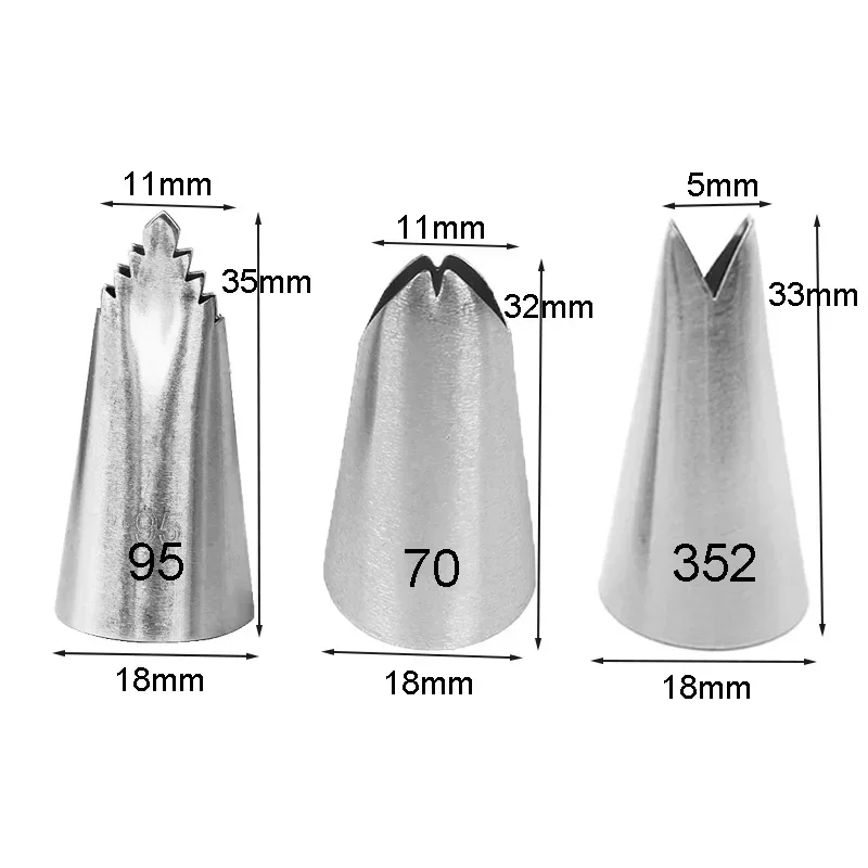 352 # 70 # 95 # Насадки для крема с листьями, насадки для глазури из нержавеющей стали, насадки для кондитерских изделий с подсолнечником, инструменты для украшения торта из помадки для кексов
352 # 70 # 95 # Насадки для крема с листьями, насадки для глазури из нержавеющей стали, насадки для кондитерских изделий с подсолнечником, инструменты для украшения торта из помадки для кексов