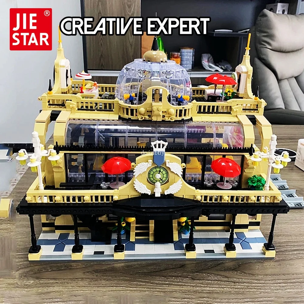 JIESTAR Creative Expert Ideas Street View Europe Train Station 89104 Moc Brick Modular Studgate Model Building Block Steam Train
JIESTAR Creative Expert Ideas Street View Europe Train Station 89104 Moc Brick Modular Studgate Model Building Block Steam Train