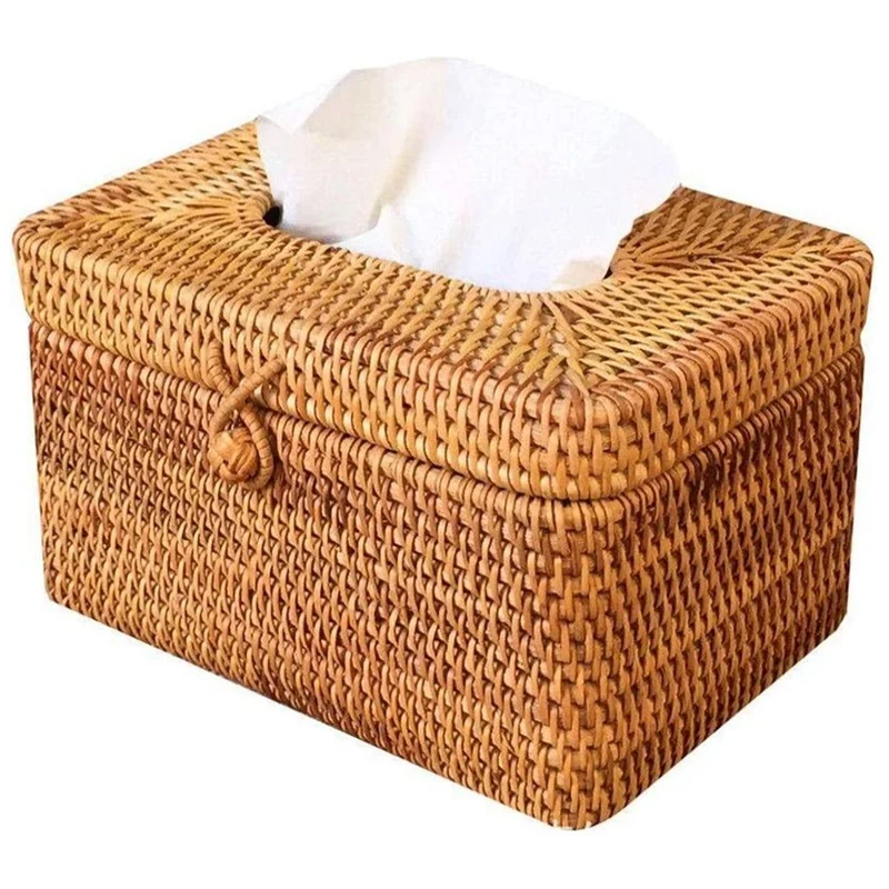 Rattan Tissue Box,Handmade Woven Rattan Napkin Holder Box Desktop Tissue Container Napkin Storage Case Home Decoration 
Rattan Tissue Box,Handmade Woven Rattan Napkin Holder Box Desktop Tissue Container Napkin Storage Case Home Decoration