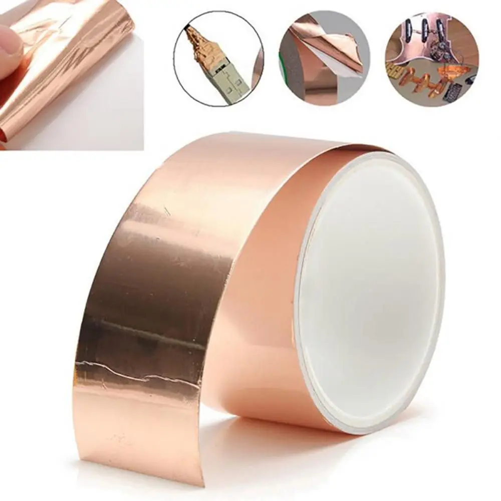 10/20m Single Side Conductive Copper Foil Tape Adhesive EMI Shielding Heat Resist Repair Tape Anti-static 10mm 15mm 20mm
10/20m Single Side Conductive Copper Foil Tape Adhesive EMI Shielding Heat Resist Repair Tape Anti-static 10mm 15mm 20mm