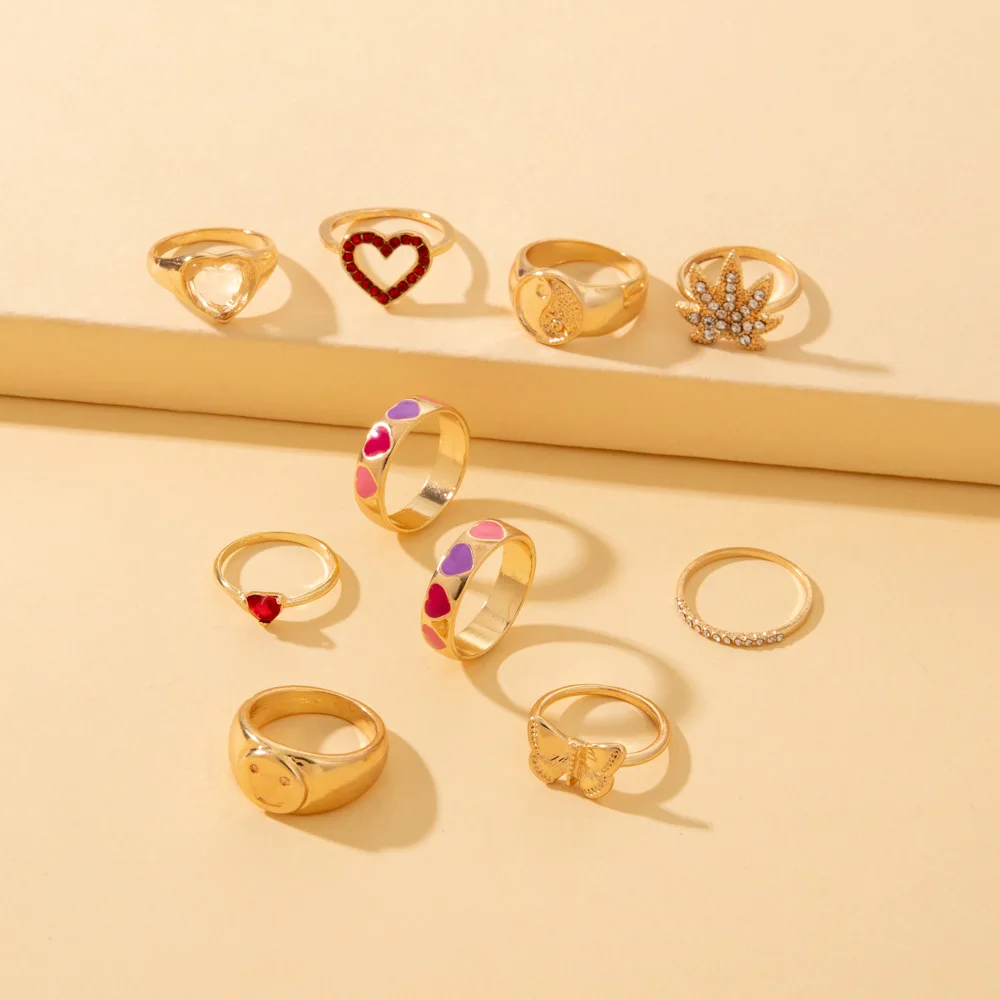 Y2K Style Metal Love Butterfly Ring Vintage Heart Rings Set for Women Creative 2022 Trend Jewelry Fashion
Y2K Style Metal Love Butterfly Ring Vintage Heart Rings Set for Women Creative 2022 Trend Jewelry Fashion