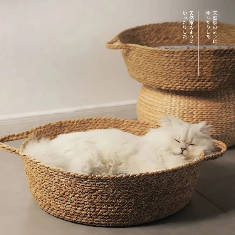 Boho Summer Cat Bed Mat Rattan Basket Small Dog House Pets Nest Cozy Sharpen Claws Universal Indoor Home Decoration
Boho Summer Cat Bed Mat Rattan Basket Small Dog House Pets Nest Cozy Sharpen Claws Universal Indoor Home Decoration