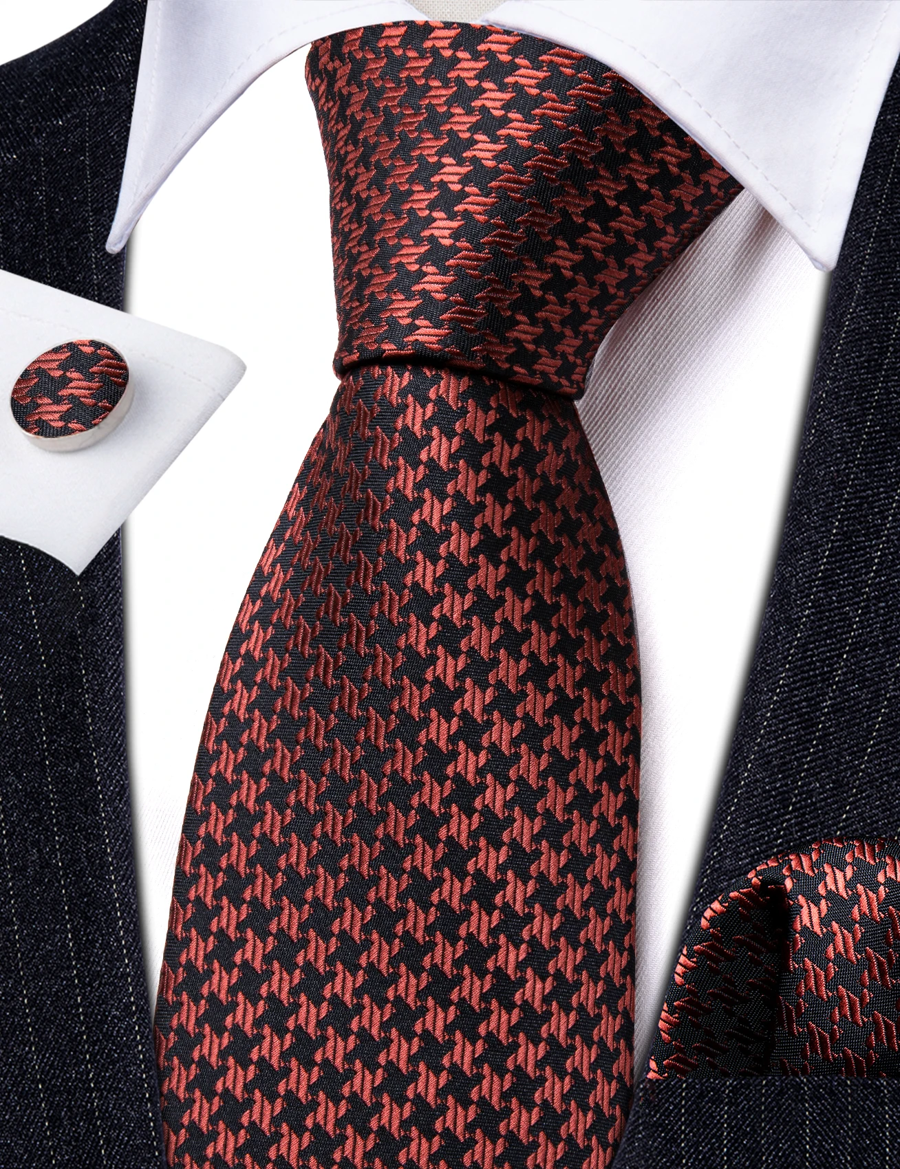 

Коричневый клетчатый шелковый галстук для мужчин, дизайнерский изысканный жаккардовый Карманный квадратный запонки, набор, вечерние для свадьбы, Барри. Ван, FA-6487