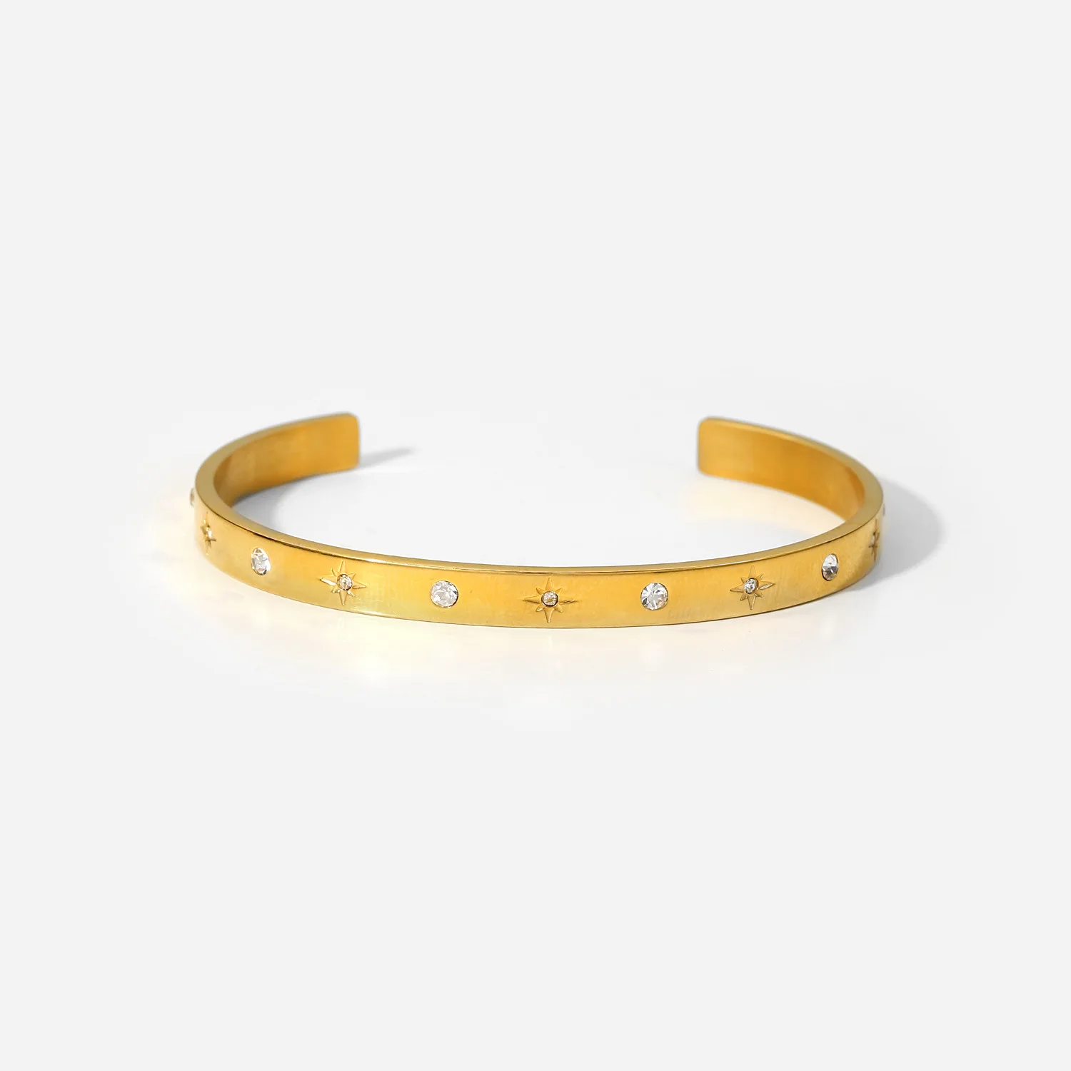 Stainless Steel PVD 18K Gold Plated Tarnish Waterproof Rhinestoned Bangles For Woman Jewelry Wholesale Trendy
Stainless Steel PVD 18K Gold Plated Tarnish Waterproof Rhinestoned Bangles For Woman Jewelry Wholesale Trendy