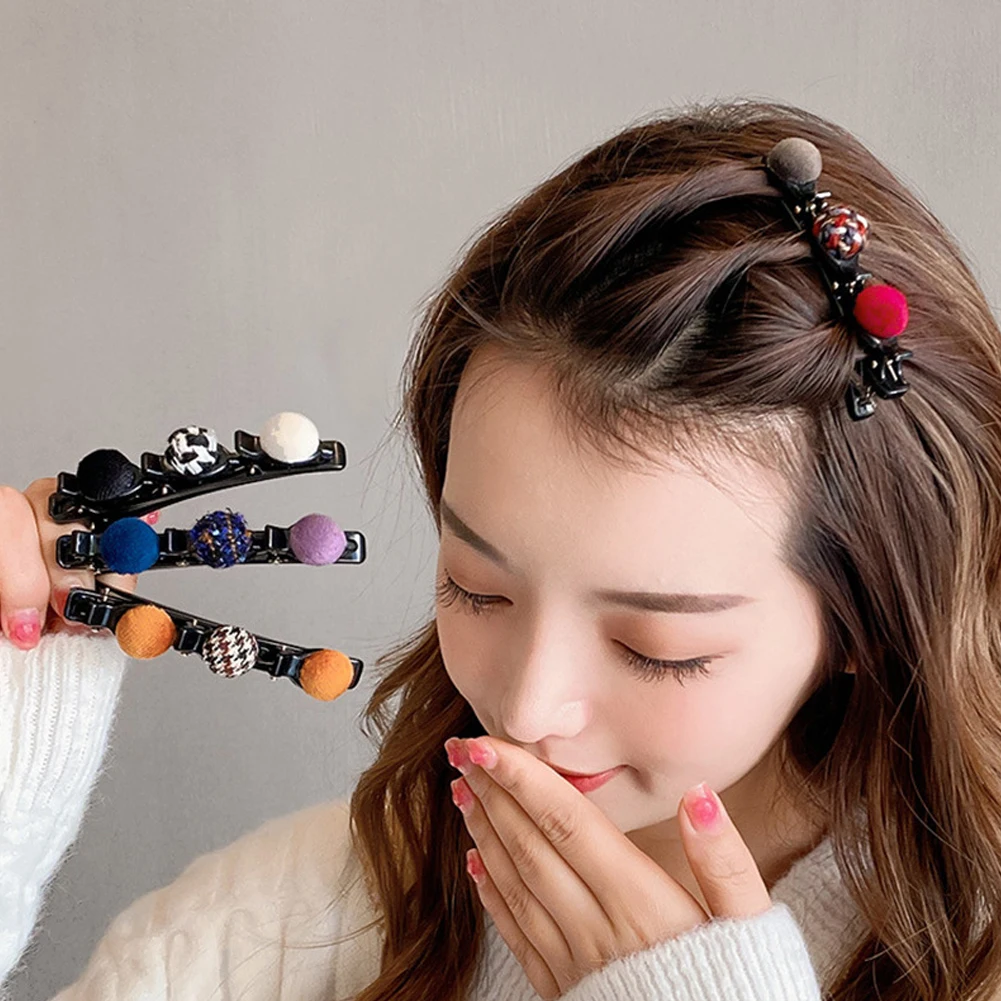 Pom Ball Cloth Braid Hairpins Hair Clip Pin for Women Girls Double Layer Hairstyle Tool Hairgrips Hair Accessories Headwear
Pom Ball Cloth Braid Hairpins Hair Clip Pin for Women Girls Double Layer Hairstyle Tool Hairgrips Hair Accessories Headwear