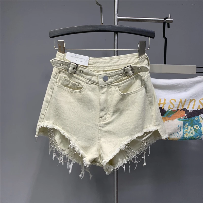 Fashion Chain Motorcycle Hollow Out Apricot Jeans Shorts Washed Frayed Denim Shorts Sexy Hot Pants for Hot Girls Summer Jean
Fashion Chain Motorcycle Hollow Out Apricot Jeans Shorts Washed Frayed Denim Shorts Sexy Hot Pants for Hot Girls Summer Jean