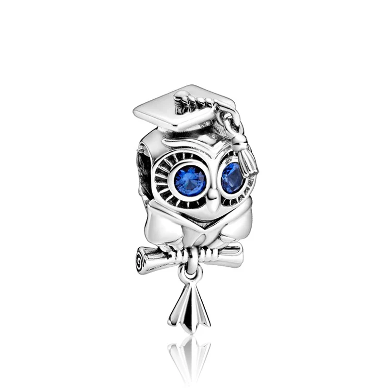 

Fit Pandora Wise Owl Graduation Charm Wisdom Dr. Owl Pendant for Jewelry Making Women Bracelet Accessories Bachelor Beads Bangle