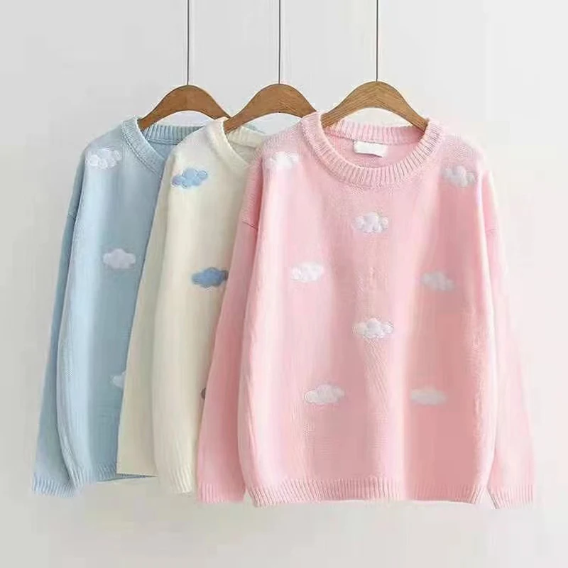 Korean Harajuku Women's Sweater Vintage Casual Loose Lazy Clouds Sweater Female Japanese Girls' Kawaii Cute Elastic Clothing
Korean Harajuku Women's Sweater Vintage Casual Loose Lazy Clouds Sweater Female Japanese Girls' Kawaii Cute Elastic Clothing