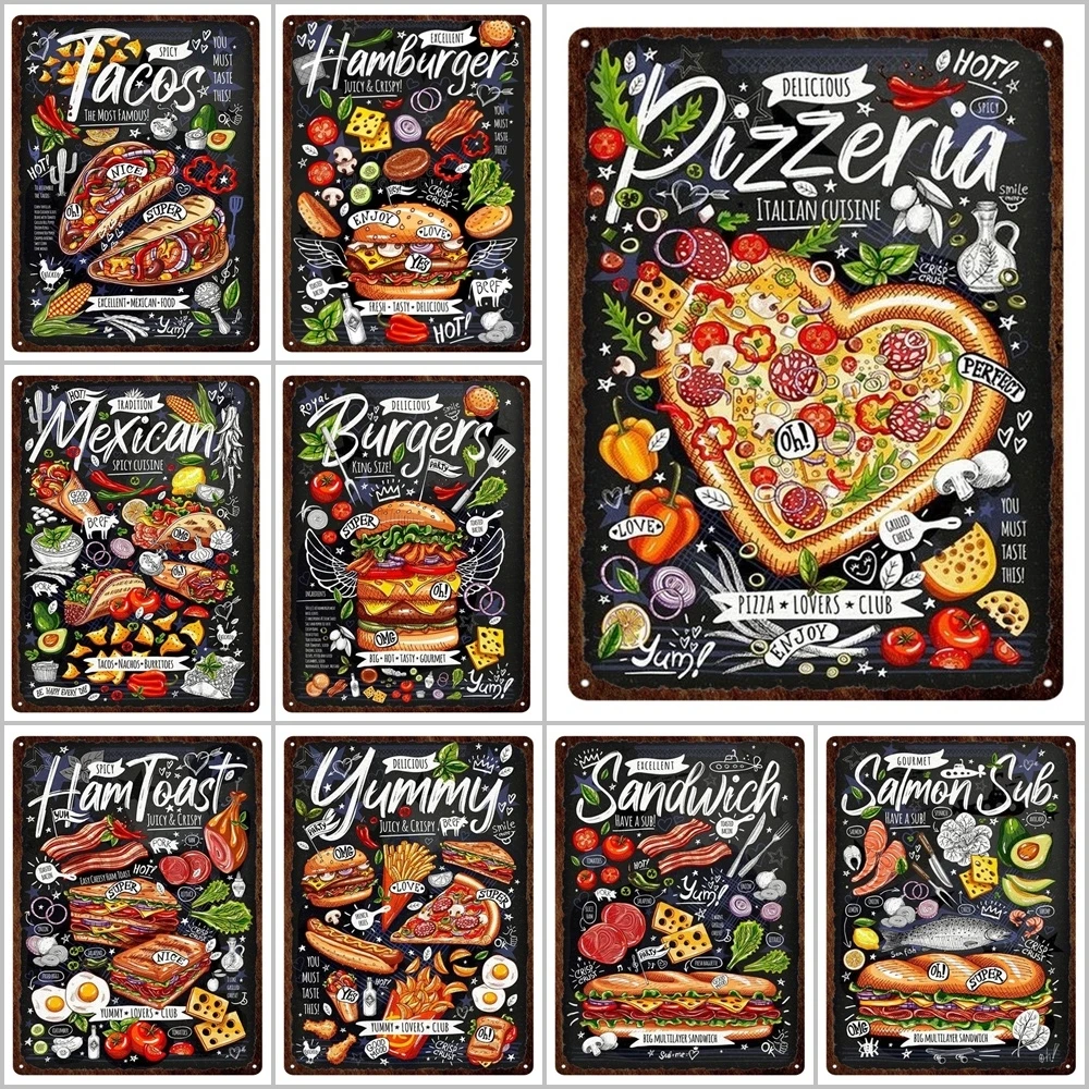 Fast Foods Metal Print Plates Pizza Hamburger Tin Sign Posters Kitchen Decor Pub Bar Sign Man Cave Metal Tin Sign Wall Plaques
Fast Foods Metal Print Plates Pizza Hamburger Tin Sign Posters Kitchen Decor Pub Bar Sign Man Cave Metal Tin Sign Wall Plaques