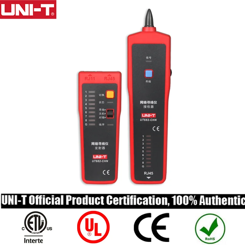 

UNI-T Network Wire Tester UT682 Tracker RJ11 RJ45 Wire Line Finder Lan tester Handheld Cable Testing Tool for Network Maintenanc