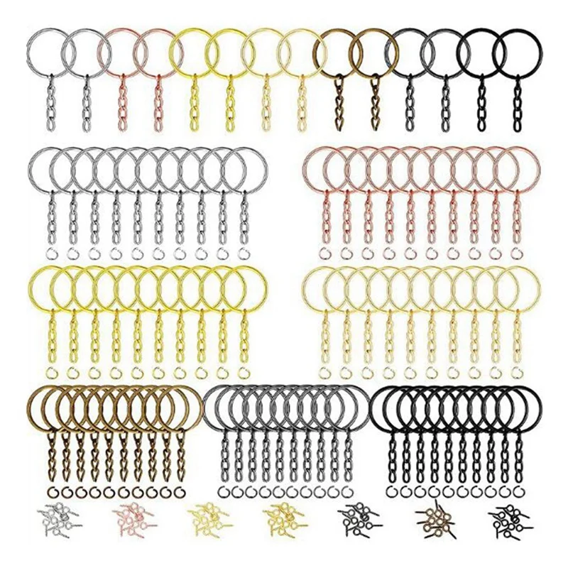 210Pcs Split Key Rings Bulk With Chain 25Mm Open Rings Screw Eye Pins Kits For DIY Crafts Charm Jewelry Making 7 Colors
210Pcs Split Key Rings Bulk With Chain 25Mm Open Rings Screw Eye Pins Kits For DIY Crafts Charm Jewelry Making 7 Colors