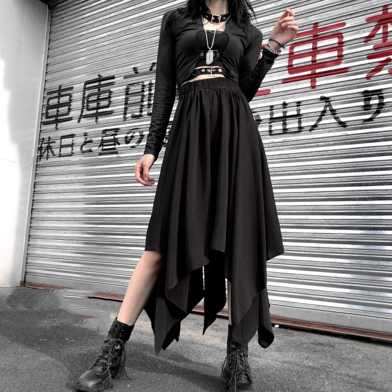 Summer Irregular Women Skirts Black Punk Skirts Gothic Darkness Lady Skirt Loose Streetwear Midi Skirts
Summer Irregular Women Skirts Black Punk Skirts Gothic Darkness Lady Skirt Loose Streetwear Midi Skirts