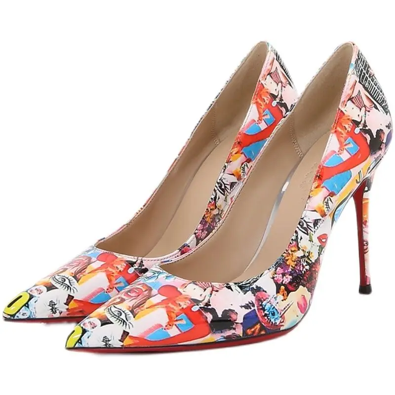 2022 Shoes For Women Pointed Toe Printed Colorful Red Stilettos Thin Heels Patent Leather Basic Bottom Dress Wedding Pumps 45
2022 Shoes For Women Pointed Toe Printed Colorful Red Stilettos Thin Heels Patent Leather Basic Bottom Dress Wedding Pumps 45