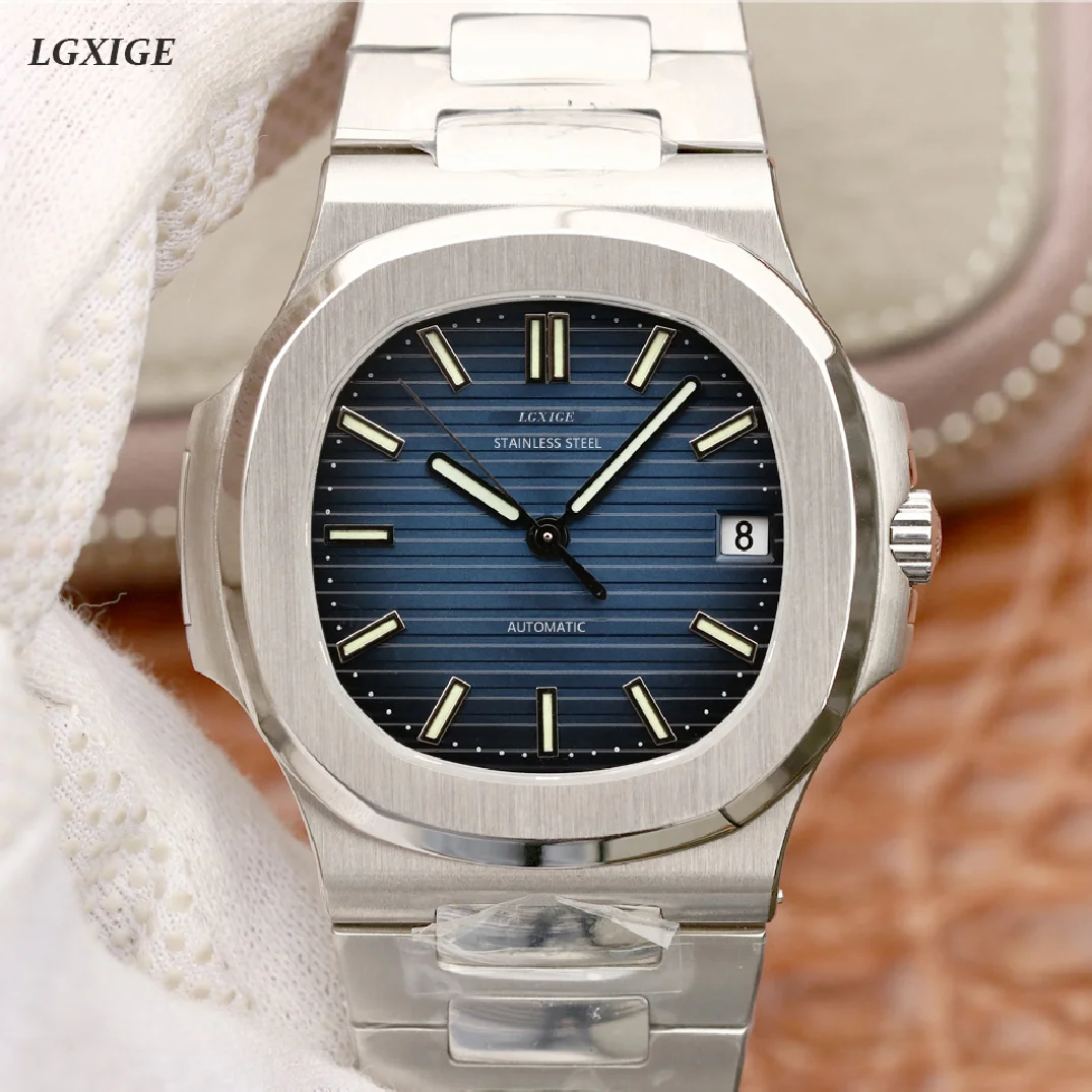 

Автоматические механические часы бренда LGXIGE, мужские военные роскошные часы из нержавеющей стали, мужские повседневные модные наручные ча...