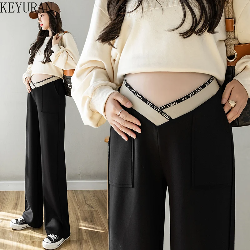 Maternity Straight Wide Leg Pants Spring Autumn Cross V Low Waist Belly Pants for Pregnant Women Pregnancy Casual Trousers 
Maternity Straight Wide Leg Pants Spring Autumn Cross V Low Waist Belly Pants for Pregnant Women Pregnancy Casual Trousers