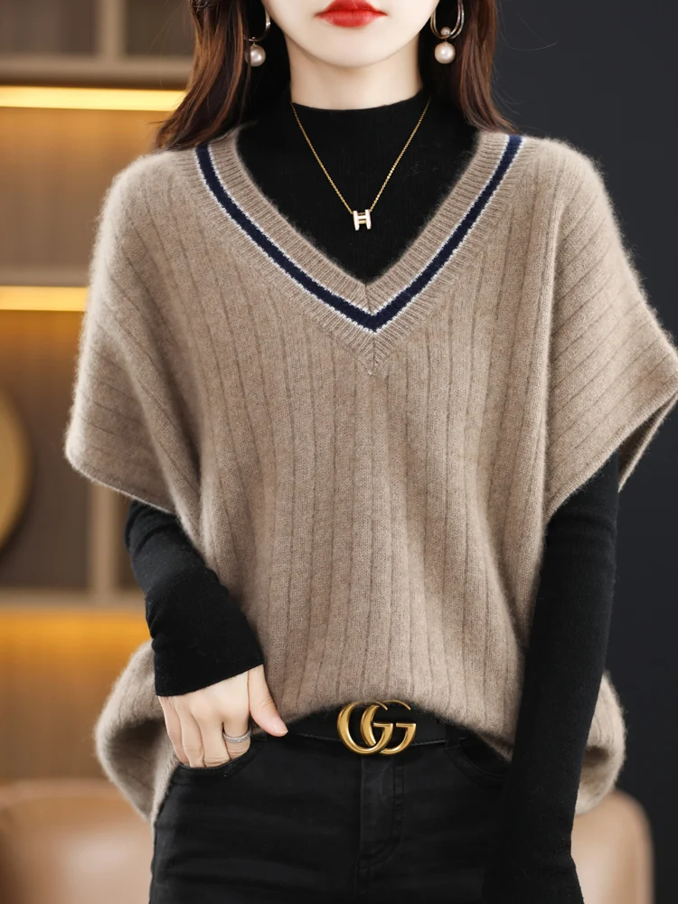 2023Women's Spring And Autumn New Bat Sleeve Color-blocking Loose Sweetheart Fashion European and American Wool Knitted Vest Top
2023Women's Spring And Autumn New Bat Sleeve Color-blocking Loose Sweetheart Fashion European and American Wool Knitted Vest Top