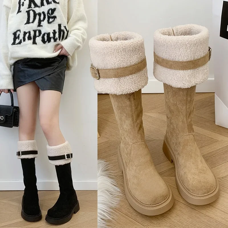 New Women Platform Shoes Flats Fur Warm Chelsea Boots 2024 Winter Trend Suede Over The Knee Short Plush Cotton High Botas
New Women Platform Shoes Flats Fur Warm Chelsea Boots 2024 Winter Trend Suede Over The Knee Short Plush Cotton High Botas