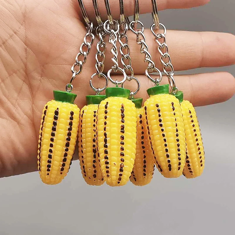 

Corn Key Chain Creative Personality Simulation Vegetable Key Ring Bag Pendant Activity Small Gift