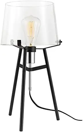 Lancaster 20" , Black Finish, Exposed Chrome Socket, Clear Glass Shade, In-Line Rocker Switch Pulsador Button switch Aubess Powe
Lancaster 20" , Black Finish, Exposed Chrome Socket, Clear Glass Shade, In-Line Rocker Switch Pulsador Button switch Aubess Powe