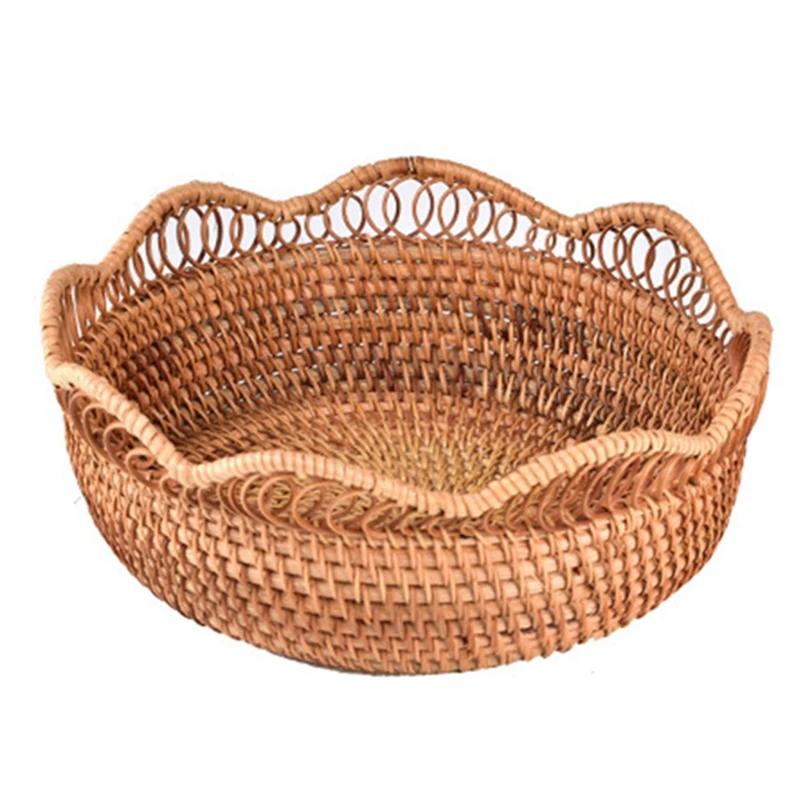 HOT-Round Rattan Food Storage Basket Fruit Bread Hand-Woven Tea Dessert Serving Plate Kitchen Household Desktop Tray
HOT-Round Rattan Food Storage Basket Fruit Bread Hand-Woven Tea Dessert Serving Plate Kitchen Household Desktop Tray