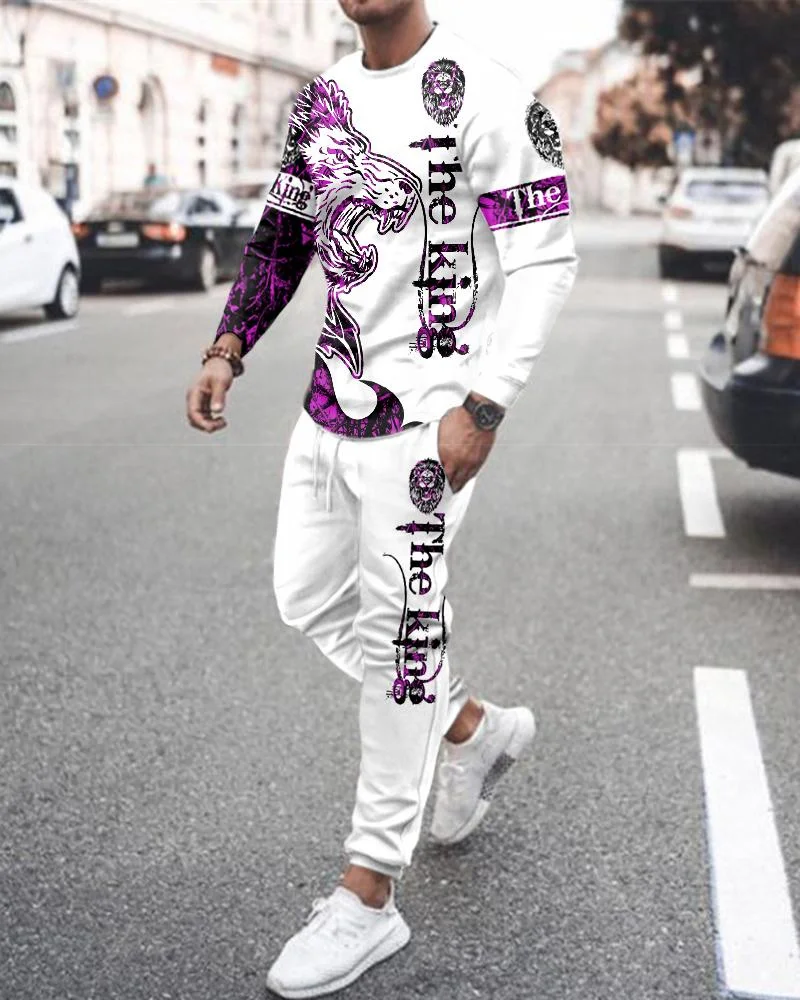 Ice Silk Summer Streetwear 3D Horse Lion Tiger Long Sleeve Printed Man Sportswear Tracksuit Set Men 2 piece Men's Clothing Suit 
Ice Silk Summer Streetwear 3D Horse Lion Tiger Long Sleeve Printed Man Sportswear Tracksuit Set Men 2 piece Men's Clothing Suit