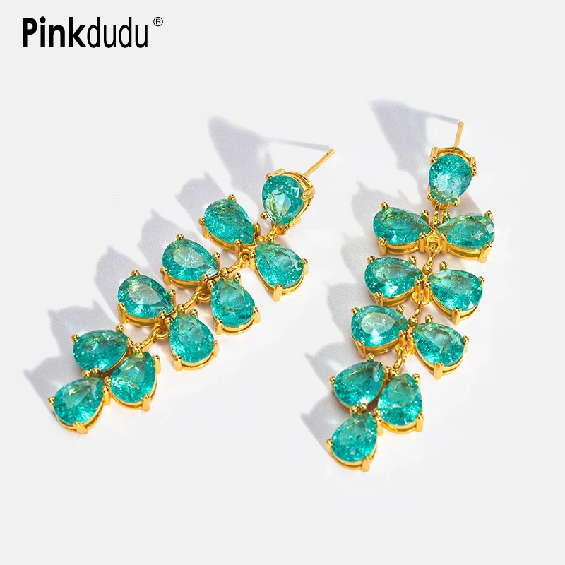 Pinkdudu Fashion Green Rhinestone Geometric Drop Earrings Simple Flower Grape Earrings for Women Jewelry Gifts PD808
Pinkdudu Fashion Green Rhinestone Geometric Drop Earrings Simple Flower Grape Earrings for Women Jewelry Gifts PD808