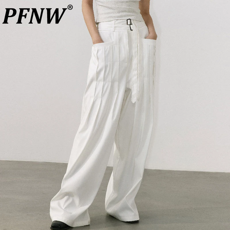 PFNW Spring Summer New Men's Wide Leg Trousers Niche Chic Solid Pleated Pockets Casual Streetwear Fashion Straight Pants 28A0534
PFNW Spring Summer New Men's Wide Leg Trousers Niche Chic Solid Pleated Pockets Casual Streetwear Fashion Straight Pants 28A0534