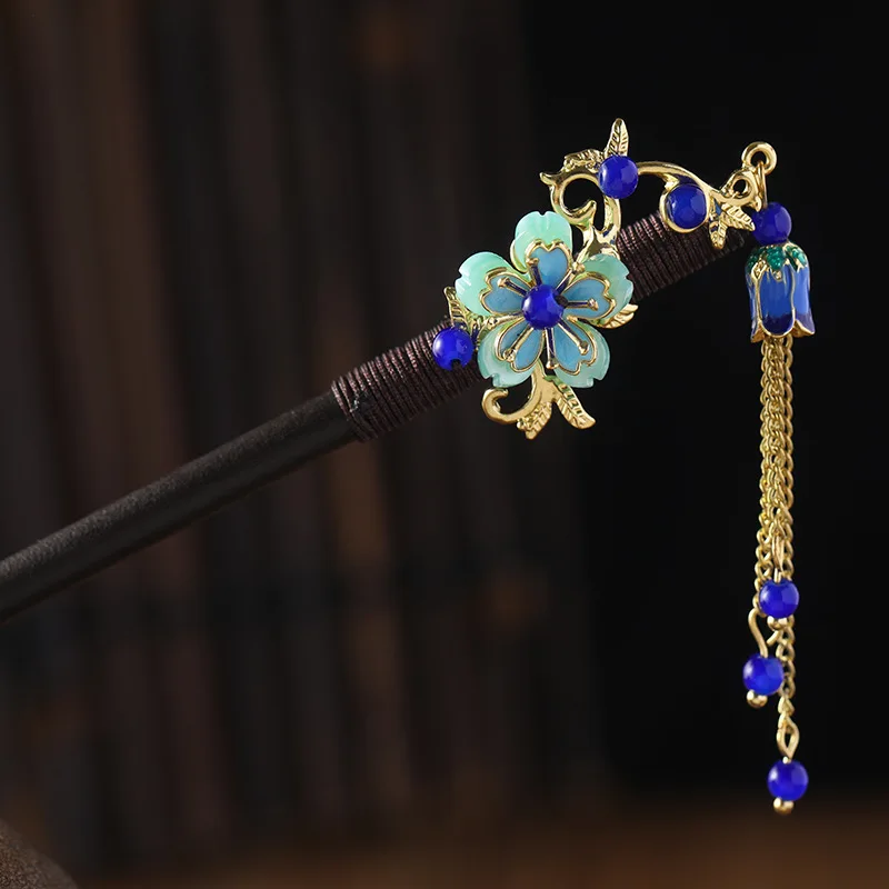 Elegant Classical Ancient Garment Jewelry Buyao Hairpins With Tassel Ethnic Style Handmade Wooden Hair Disk Headwear Women 2PC
Elegant Classical Ancient Garment Jewelry Buyao Hairpins With Tassel Ethnic Style Handmade Wooden Hair Disk Headwear Women 2PC