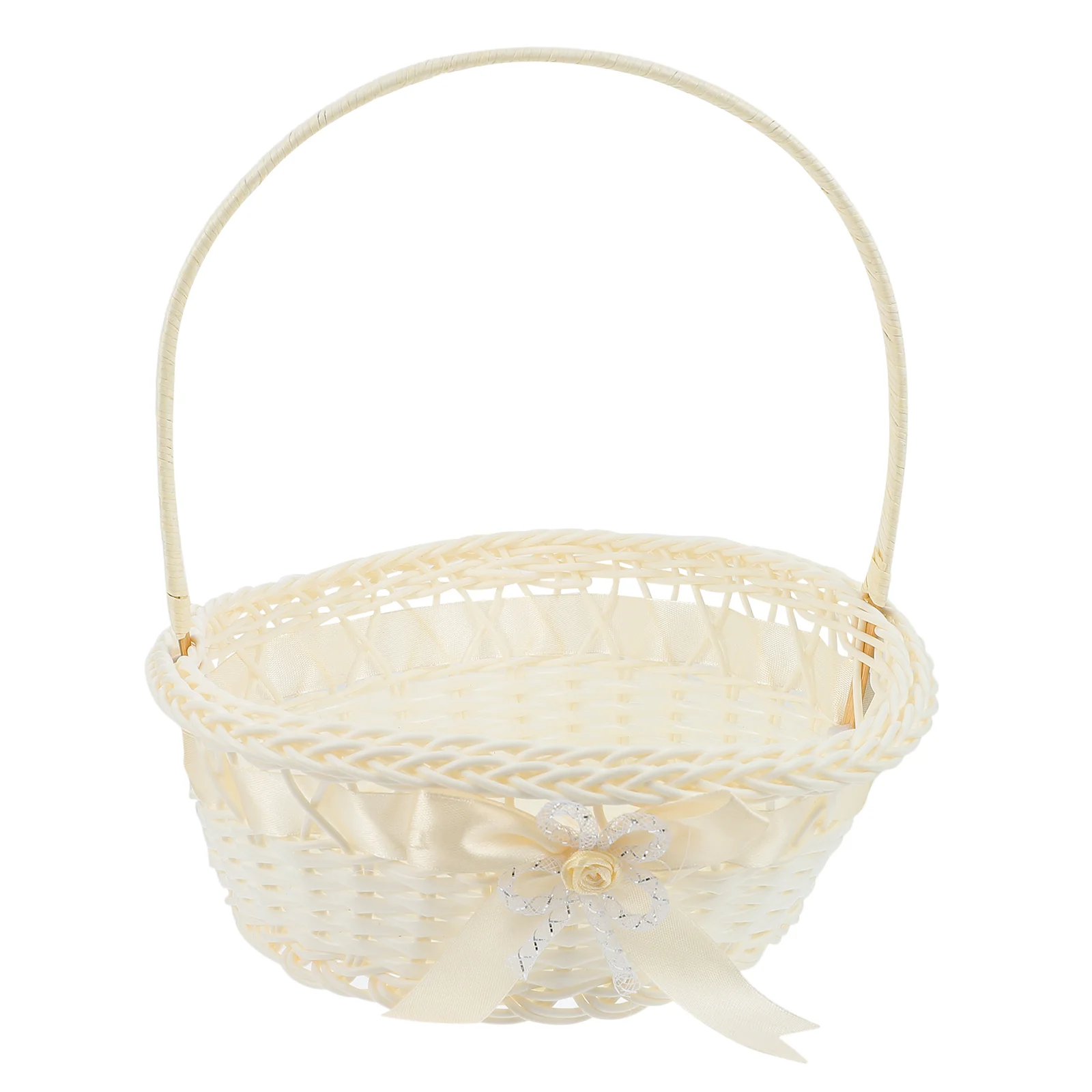Bridal Flower Basket Wedding Flower Girl Basket Romantic Petals Storage Basket for Wedding Party Home White
Bridal Flower Basket Wedding Flower Girl Basket Romantic Petals Storage Basket for Wedding Party Home White