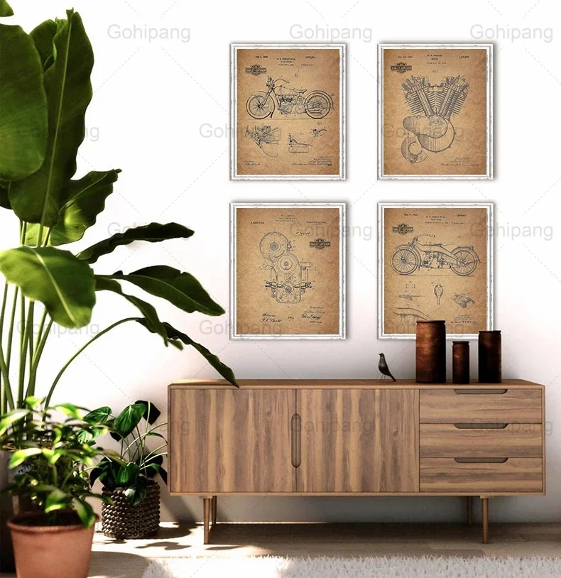 Motorcycle Parts Design Canvas Painting Vintage Sketch Poster Porch Study Bedroom Wall Art Poster Man's Room Decor Living Room
Motorcycle Parts Design Canvas Painting Vintage Sketch Poster Porch Study Bedroom Wall Art Poster Man's Room Decor Living Room