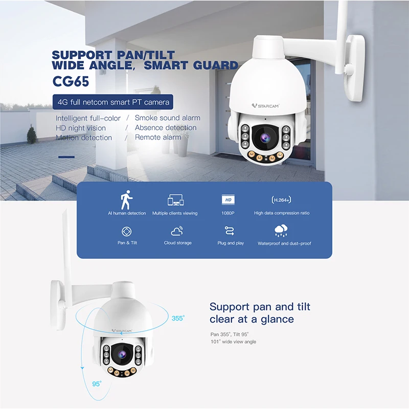 Уличная IP-камера Vstarcam 1080p с Wi-Fi, 4-кратным увеличением и ИИ-датчиком присутствия
Уличная IP-камера Vstarcam 1080p с Wi-Fi, 4-кратным увеличением и ИИ-датчиком присутствия