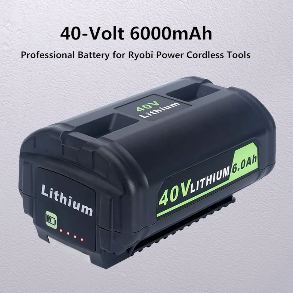 2022 40V 6000mAh Li-Ion Replacement Battery for Ryobi OP4050 OP4050A OP4026 OP4040 RY40200 RY40403 RY4050 Power Tool Batteries
2022 40V 6000mAh Li-Ion Replacement Battery for Ryobi OP4050 OP4050A OP4026 OP4040 RY40200 RY40403 RY4050 Power Tool Batteries
