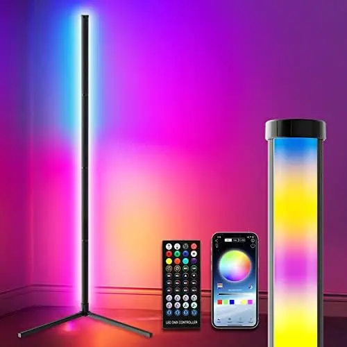Corner Floor Lamp for Living Room, 63.5" Adjustable RGB Color Changing Lamp with Remote and App Control, Dimmable LED Modern
Corner Floor Lamp for Living Room, 63.5" Adjustable RGB Color Changing Lamp with Remote and App Control, Dimmable LED Modern