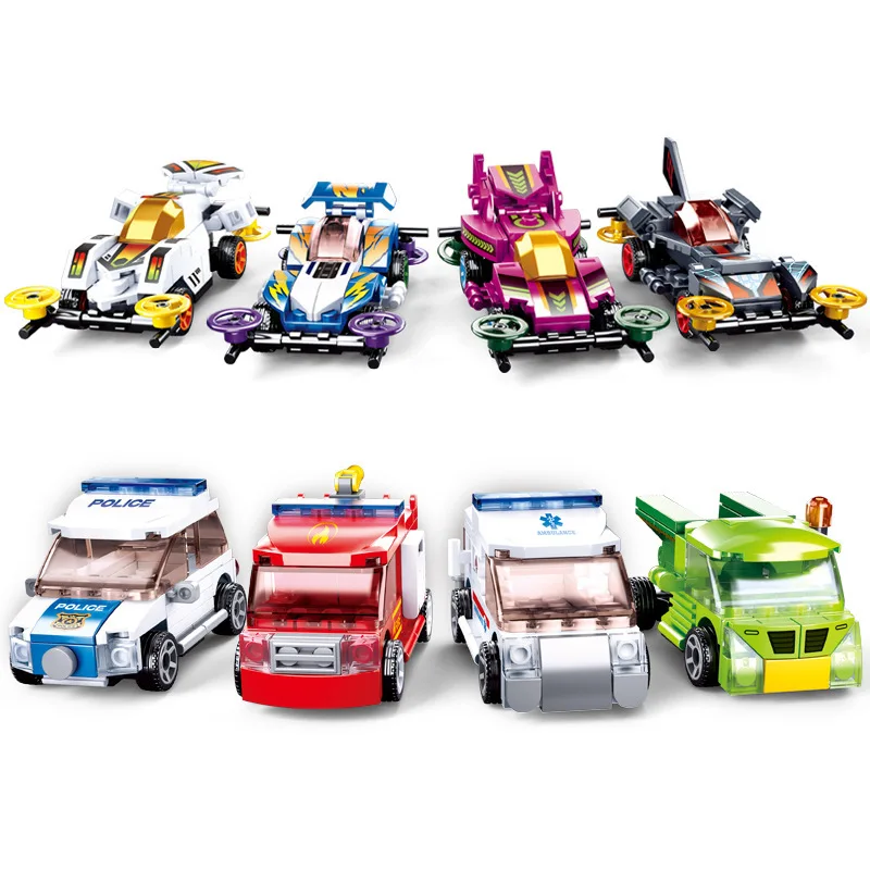 Eight building blocks children's educational assembling toy pull back racing fire truck police car four-wheel drive boy 407 pcs
Eight building blocks children's educational assembling toy pull back racing fire truck police car four-wheel drive boy 407 pcs