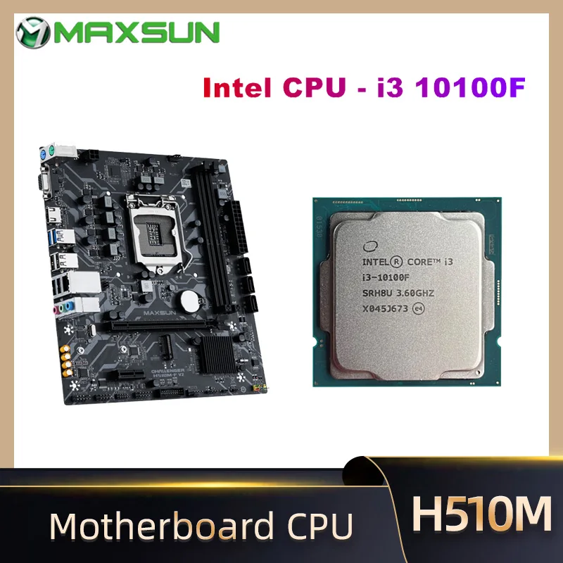 MAXSUN Computer Set MS-H510M + Intel CPU - I3 10100F LGA1200 New but without cooler RAM DDR4 SATA3 Full New Mainboard Combo
MAXSUN Computer Set MS-H510M + Intel CPU - I3 10100F LGA1200 New but without cooler RAM DDR4 SATA3 Full New Mainboard Combo