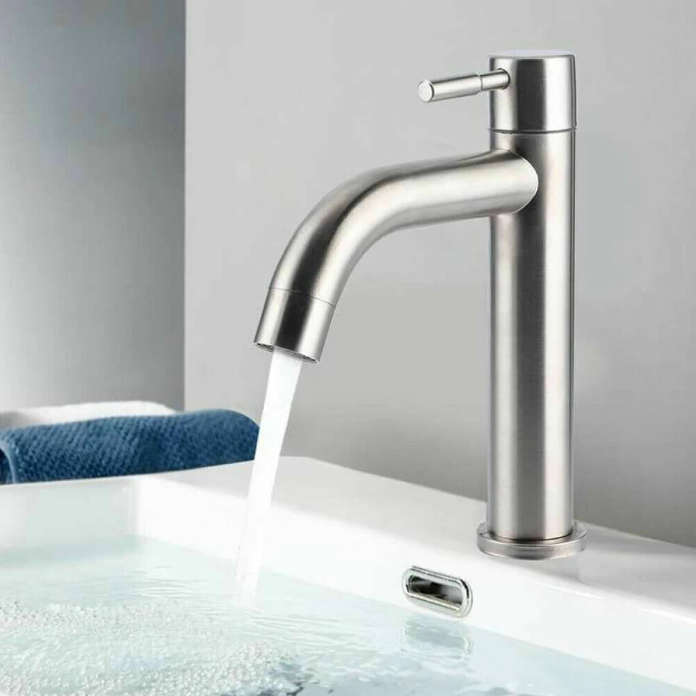 1pc Stainless Steel Silver Single Cold Sink Fauce Counter Basin Faucet for kitchen bathroom family hotel etc
1pc Stainless Steel Silver Single Cold Sink Fauce Counter Basin Faucet for kitchen bathroom family hotel etc
