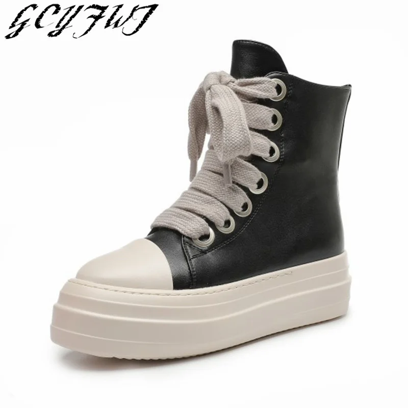 Women's Boots Thick Platform High Top Round Toe Cross-tied Street Style Female Shoes Outdoor Versatile Fashion Ladies Booties
Women's Boots Thick Platform High Top Round Toe Cross-tied Street Style Female Shoes Outdoor Versatile Fashion Ladies Booties