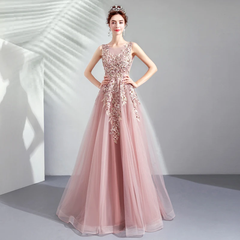 Pink Luxurious Evening Dress O-Neck Empire Sleeveless Floor-Length Floral Print Ruched A-Line Plus Size Women Formal Gowns TS001
Pink Luxurious Evening Dress O-Neck Empire Sleeveless Floor-Length Floral Print Ruched A-Line Plus Size Women Formal Gowns TS001